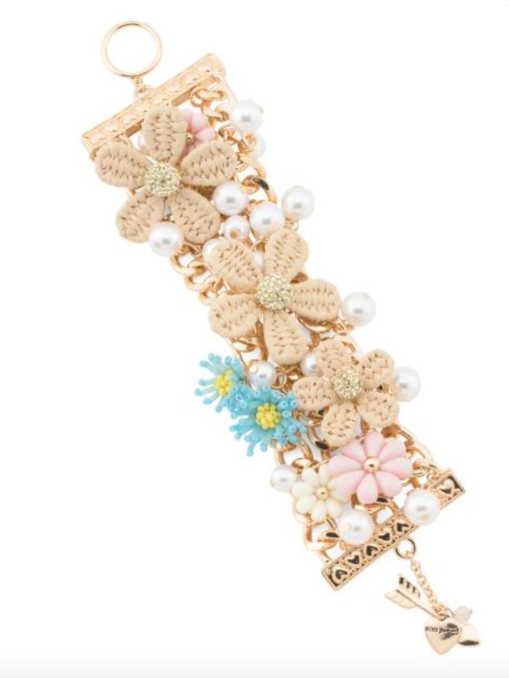 NWT BETSEY JOHNSON Gold Plated Flower Bib Bracelet